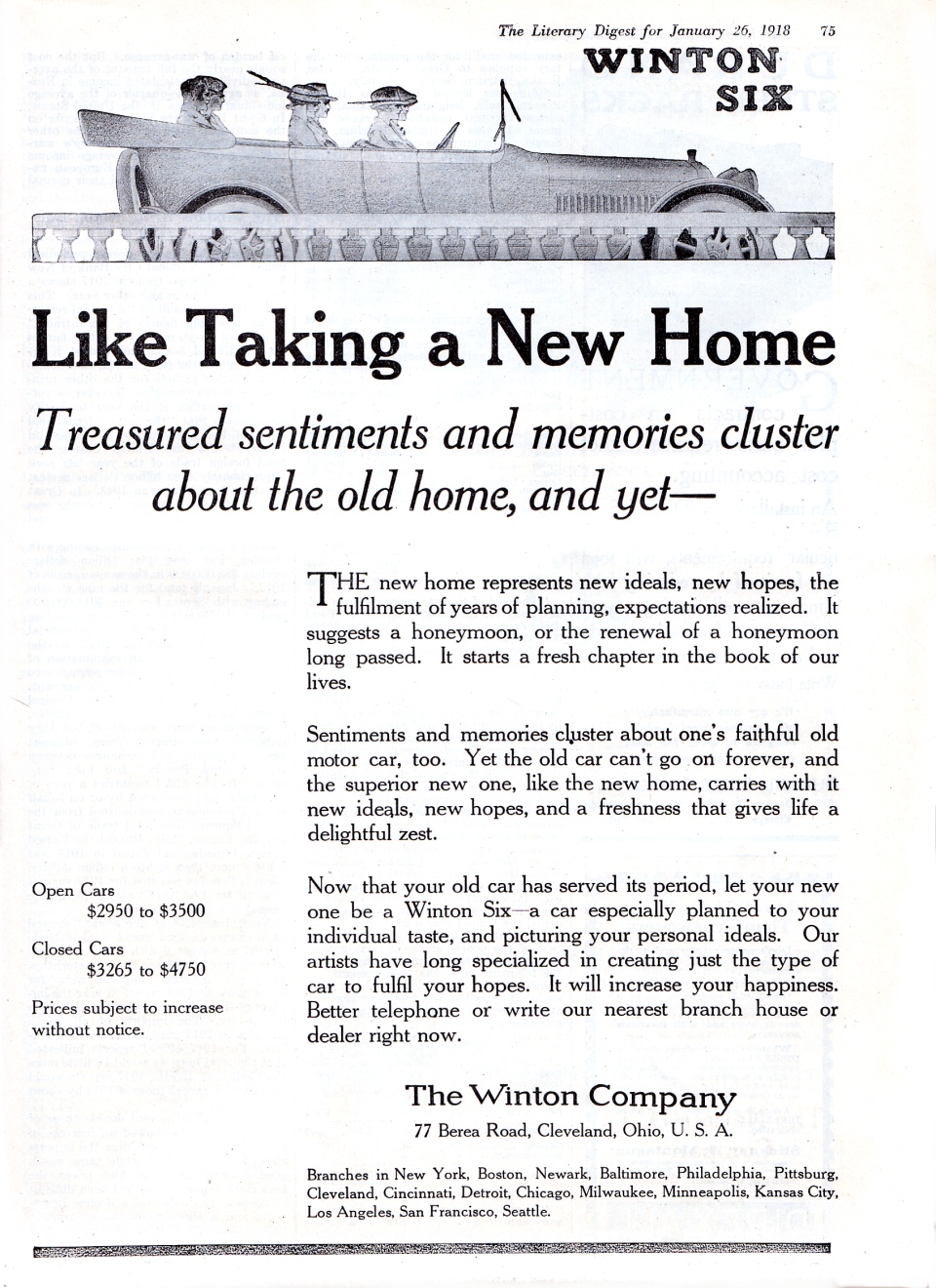 1918 Winton Auto Advertising